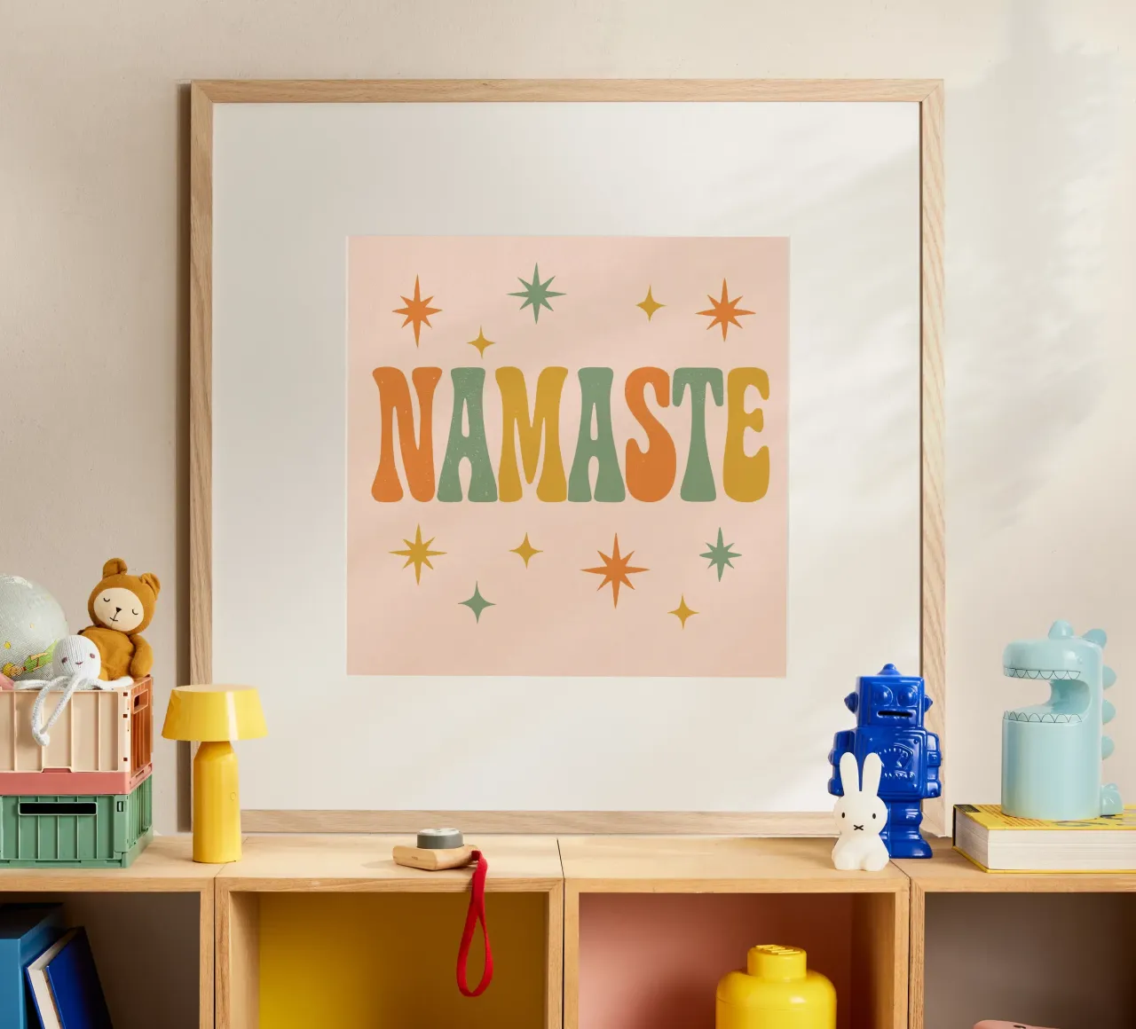 Namaste (Square) poster con telaio in alluminio da treechild