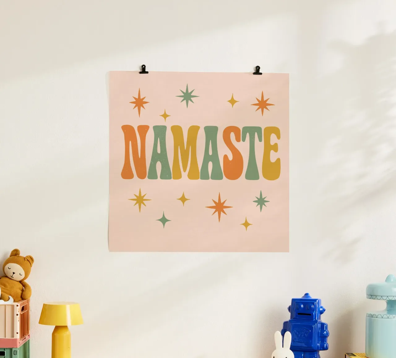 Namaste (Square) poster con telaio in alluminio da treechild