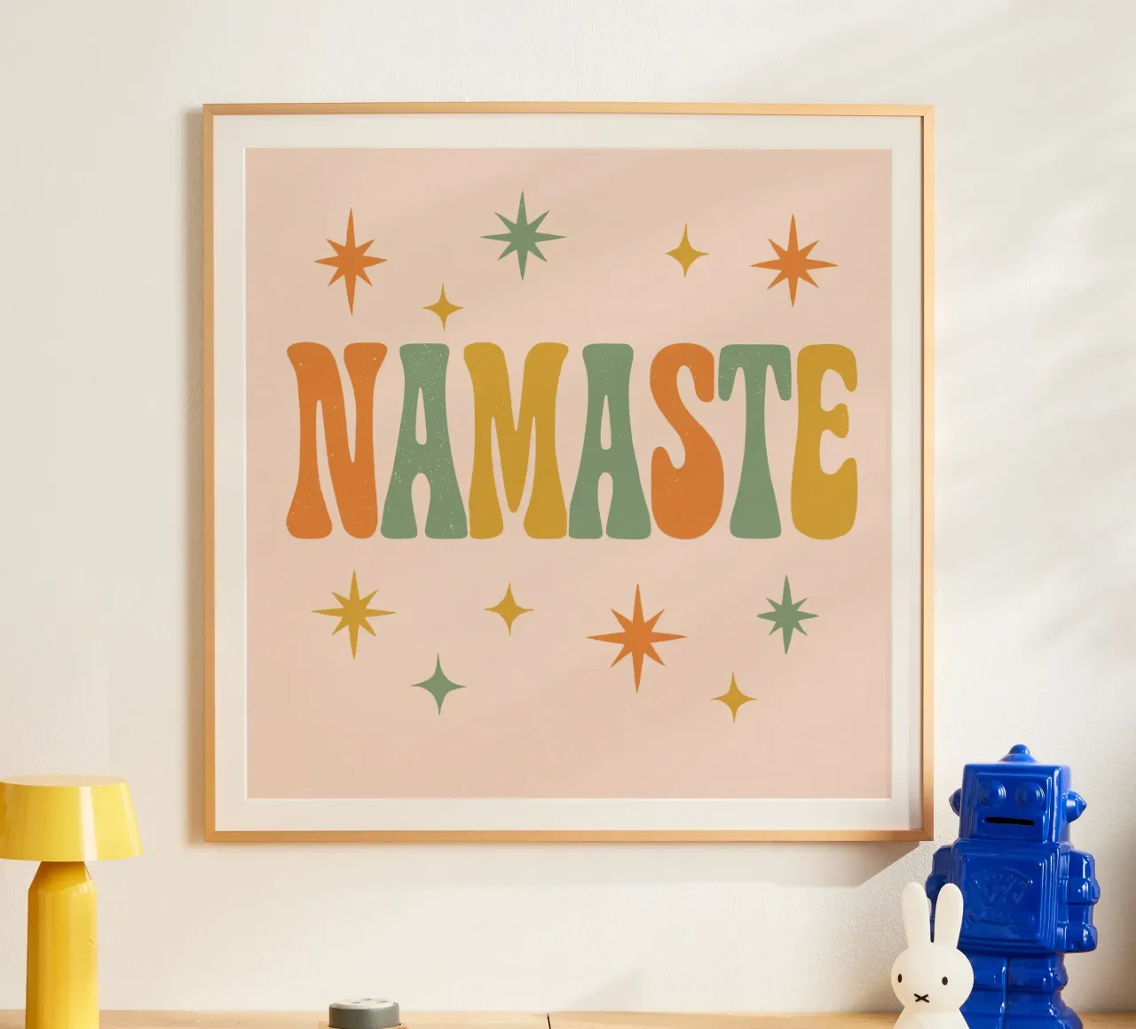 Namaste (Square) poster con telaio in alluminio da treechild