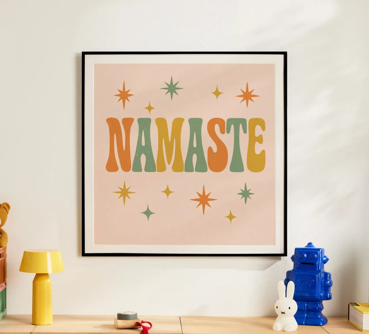 Namaste (Square) poster con telaio in alluminio da treechild