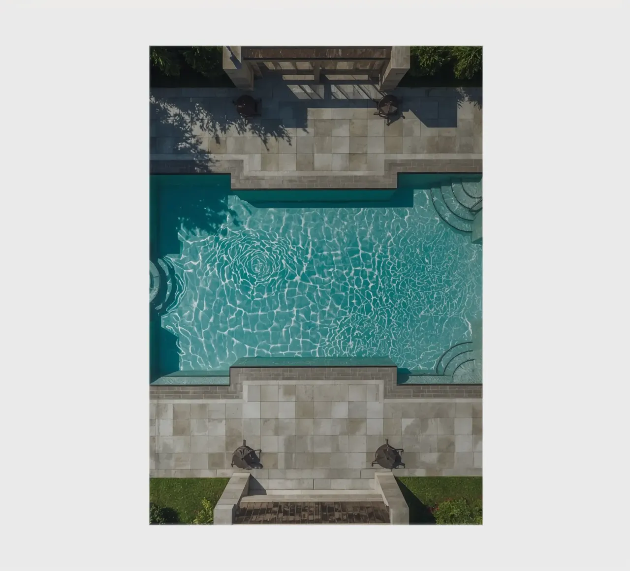 Aerial View of Rectangular Swimming Pool with Stone Patio notebook by DesignDoodle