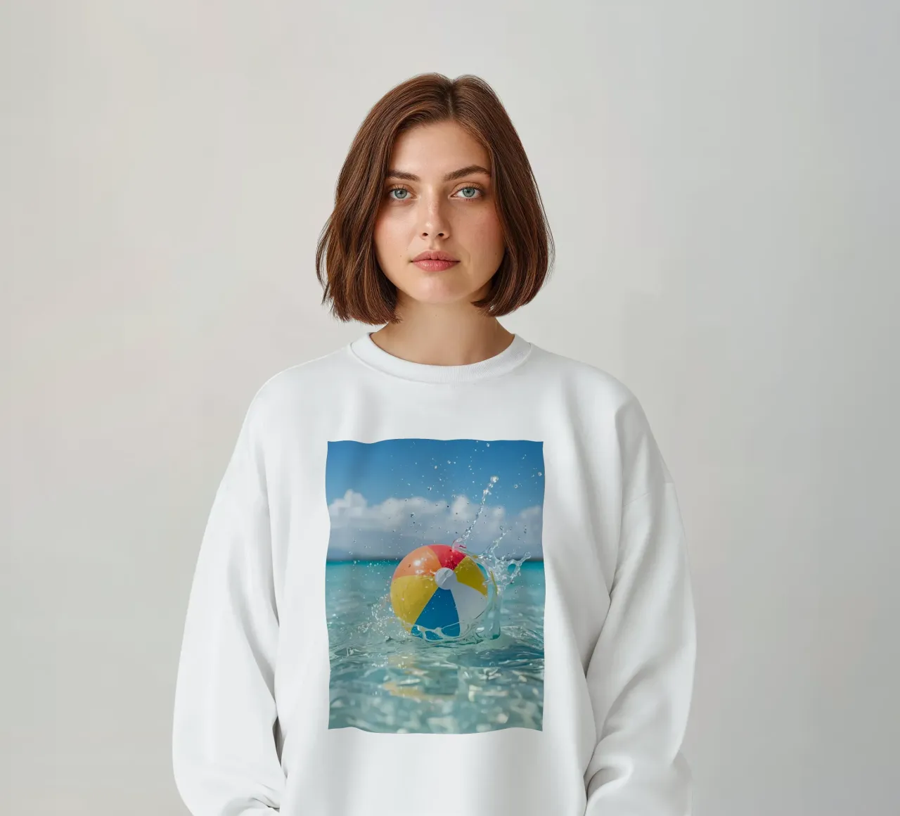 Pallone da spiaggia che sguazza nell'acqua felpa da DesignDoodle