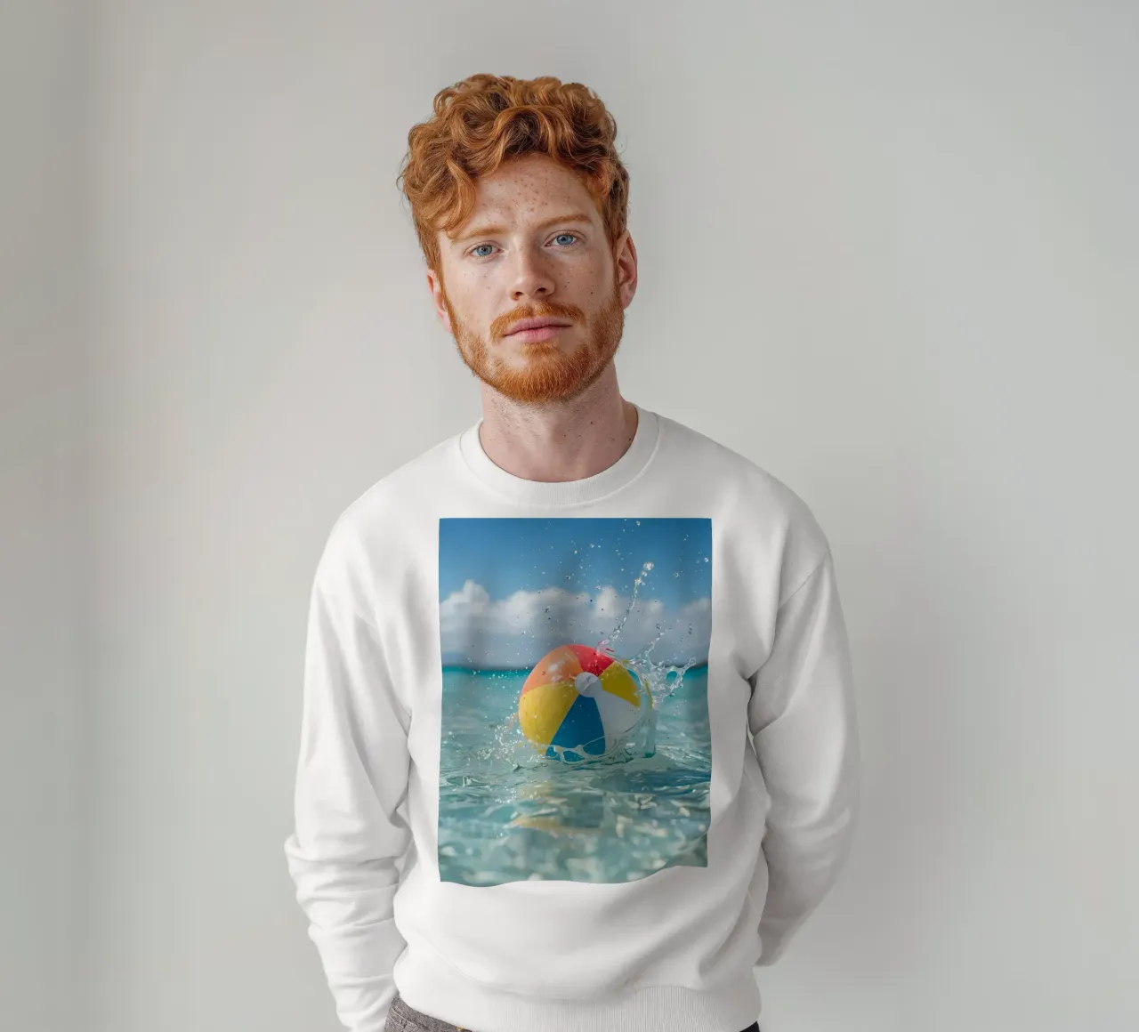 Pallone da spiaggia che sguazza nell'acqua felpa da DesignDoodle