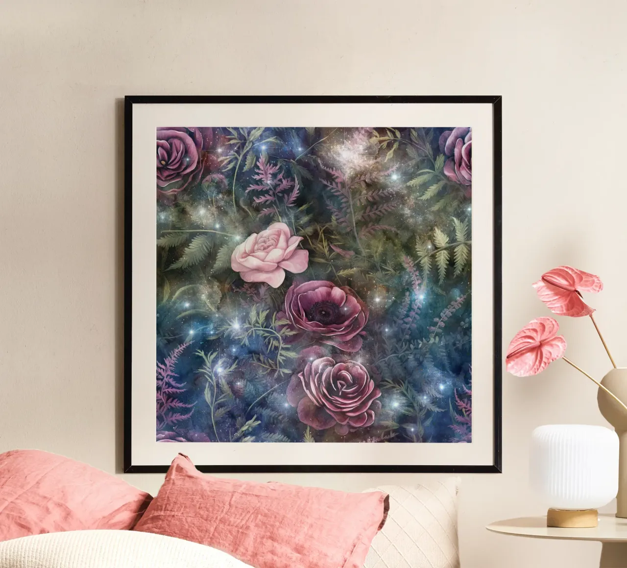 Immagine del bosco fantastico 2 poster con telaio in plastica da Yaso Design Boho & Botanic
