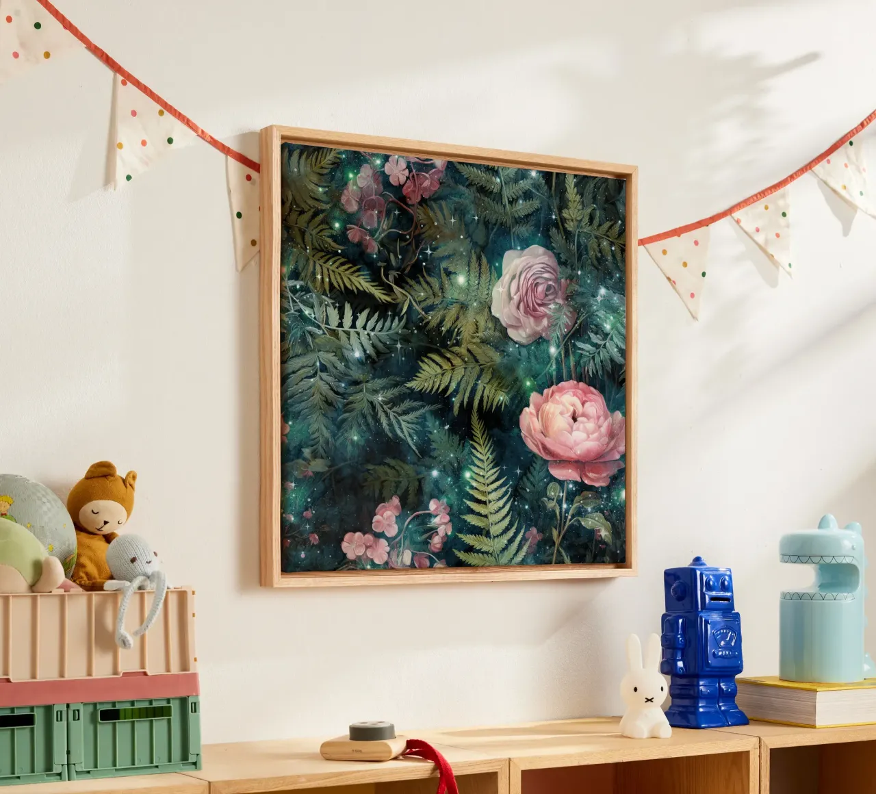 Immagine della foresta fantastica 3 tela con Cornice a cassetta da Yaso Design Boho & Botanic