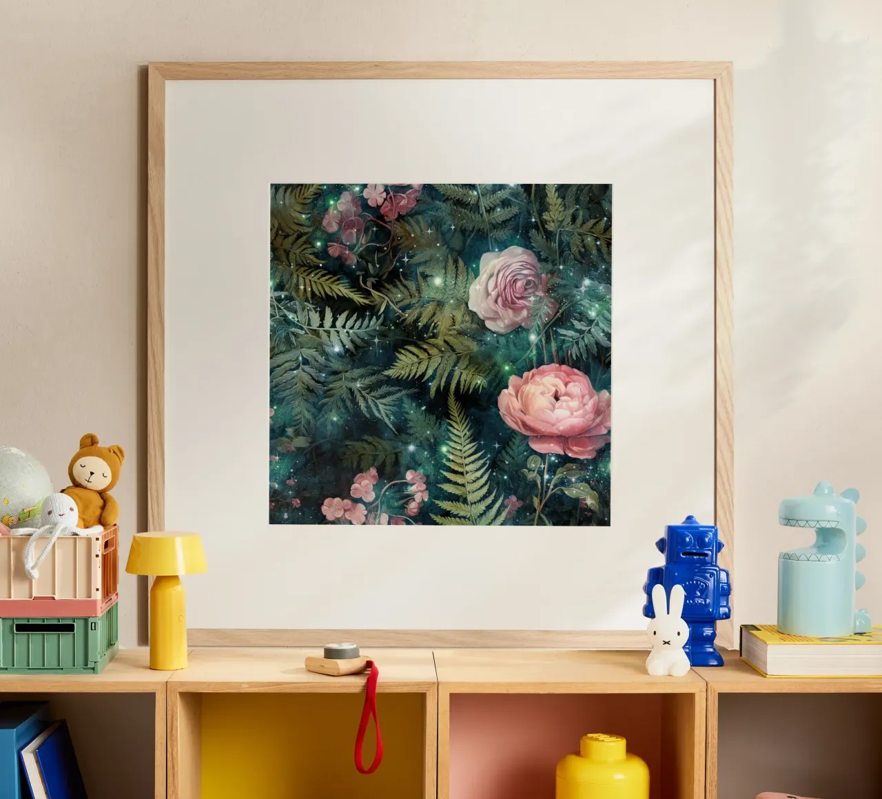 Immagine della foresta fantastica 3 poster con telaio in alluminio da Yaso Design Boho & Botanic