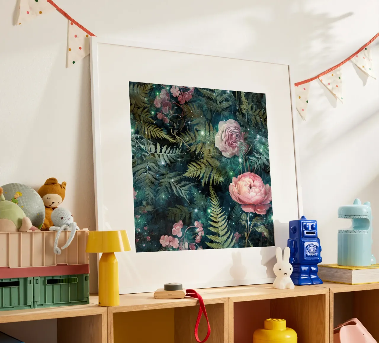 Immagine della foresta fantastica 3 poster con telaio in alluminio da Yaso Design Boho & Botanic