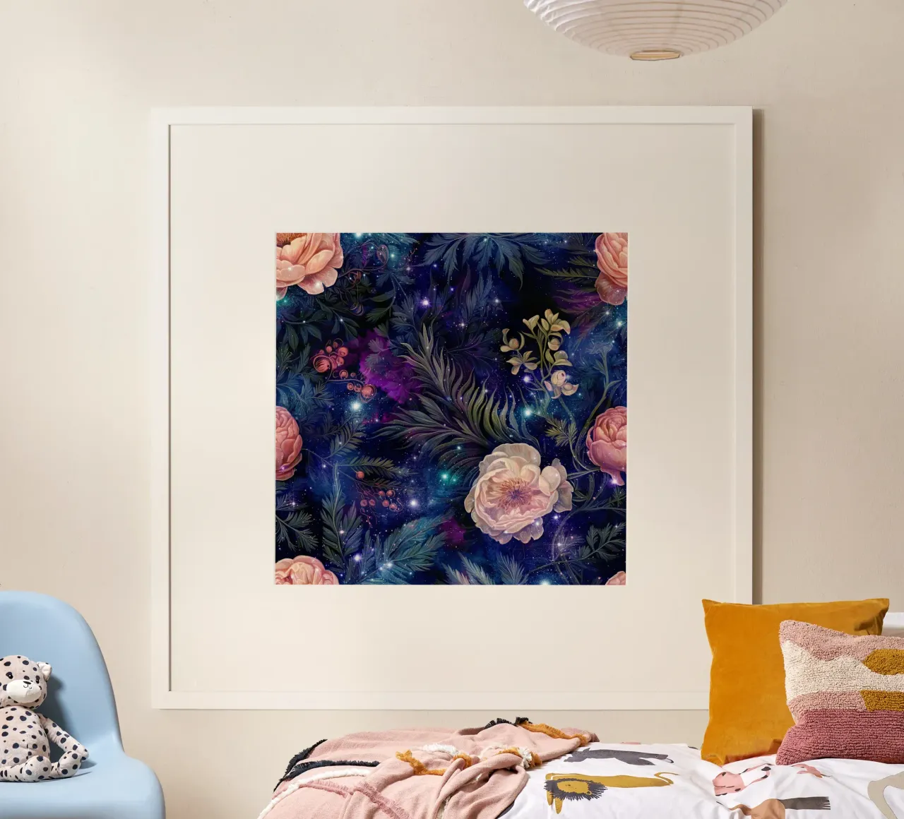 Immagine del bosco fantastico 4 poster con telaio in alluminio da Yaso Design Boho & Botanic