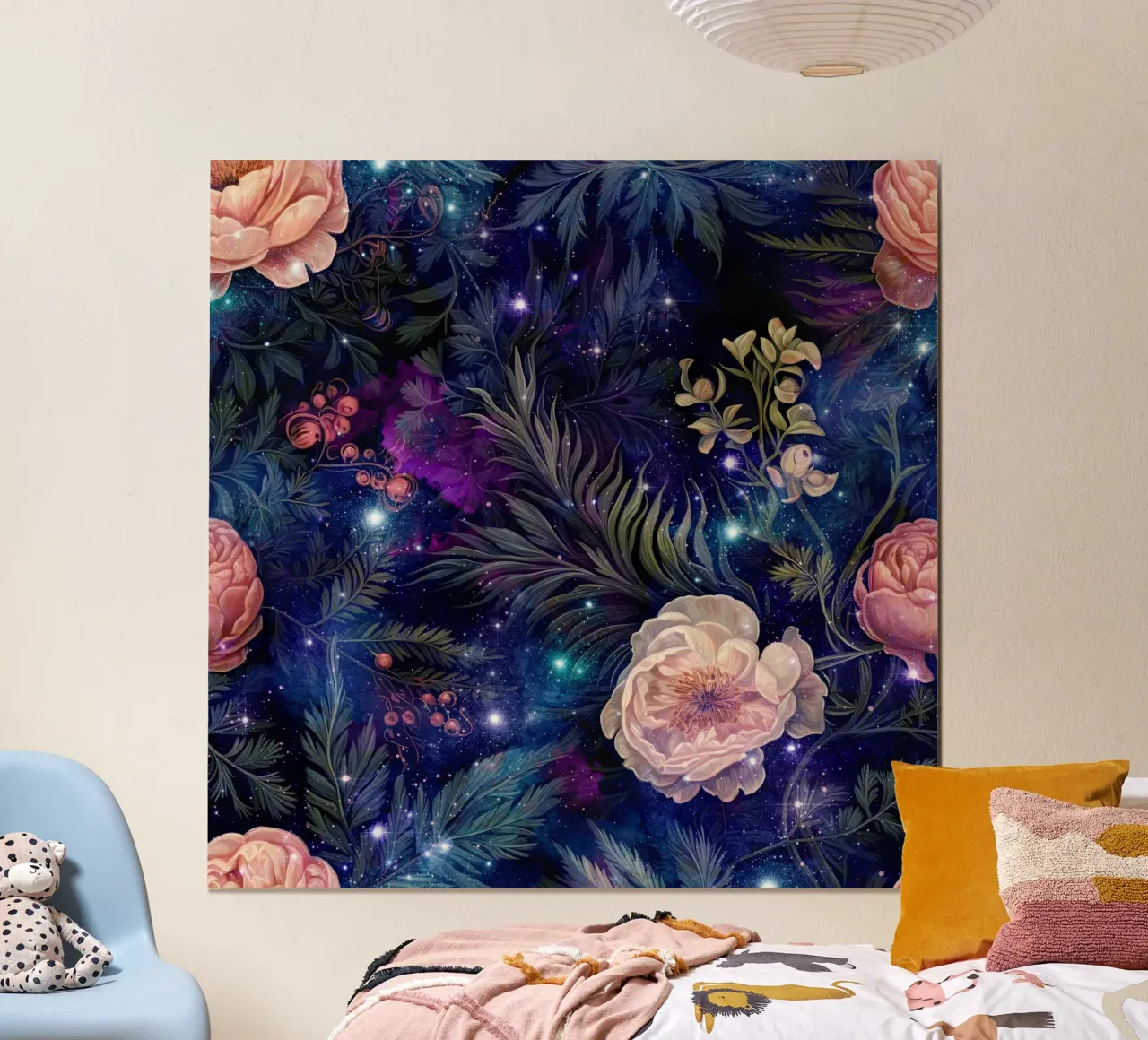 Immagine del bosco fantastico 4 poster con telaio in alluminio da Yaso Design Boho & Botanic