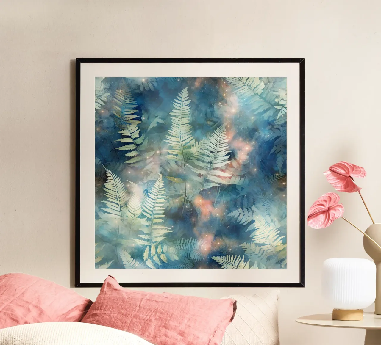 Immagine del bosco fantastico 7 poster con telaio in alluminio da Yaso Design Boho & Botanic