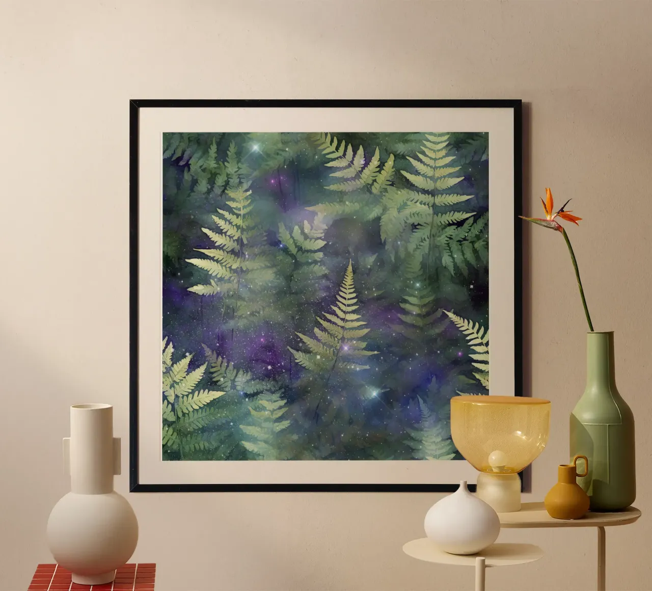 Immagine del bosco fantastico 8 poster con telaio in plastica da Yaso Design Boho & Botanic
