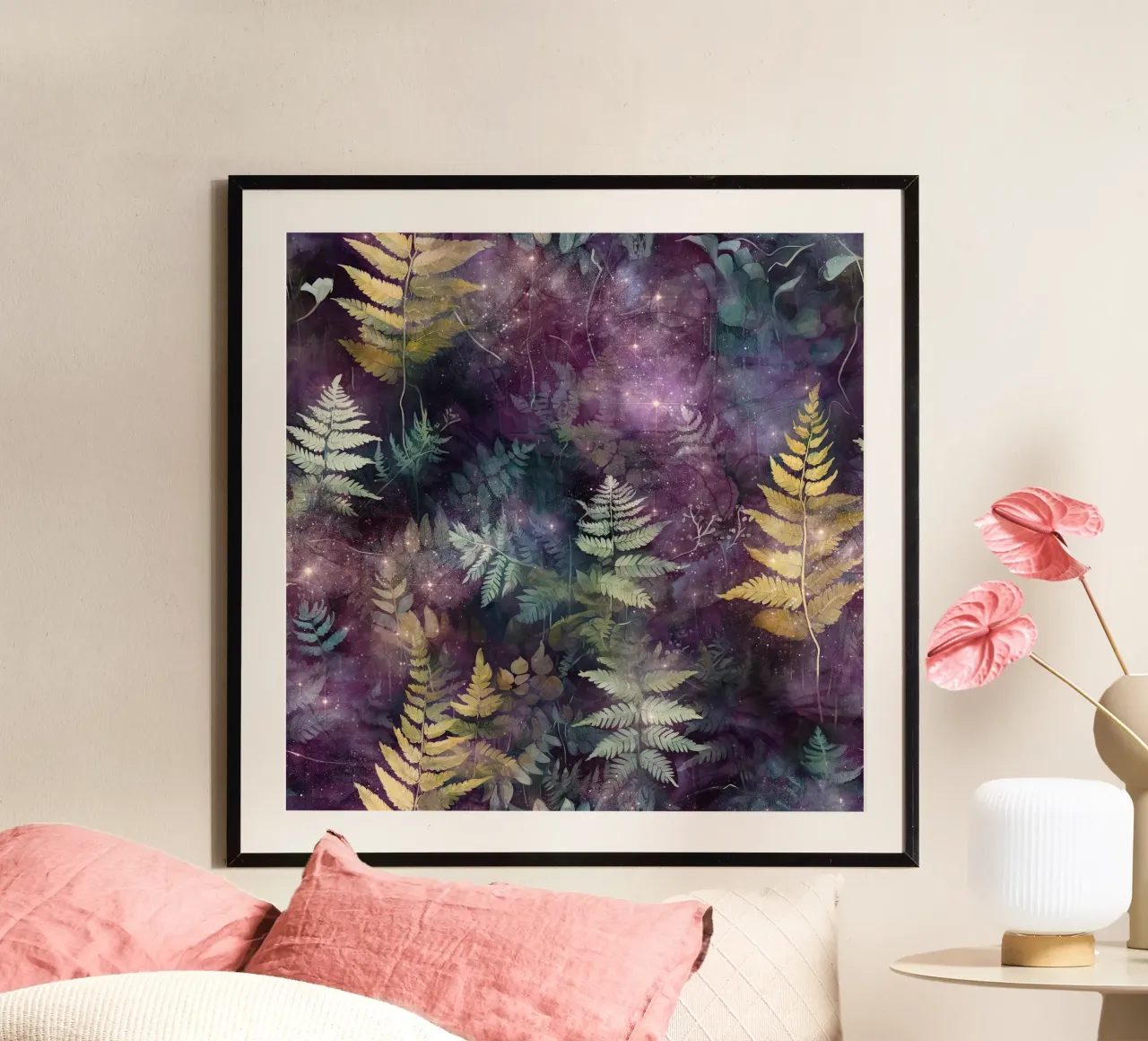 Immagine del bosco fantastico 10 poster con telaio in alluminio da Yaso Design Boho & Botanic