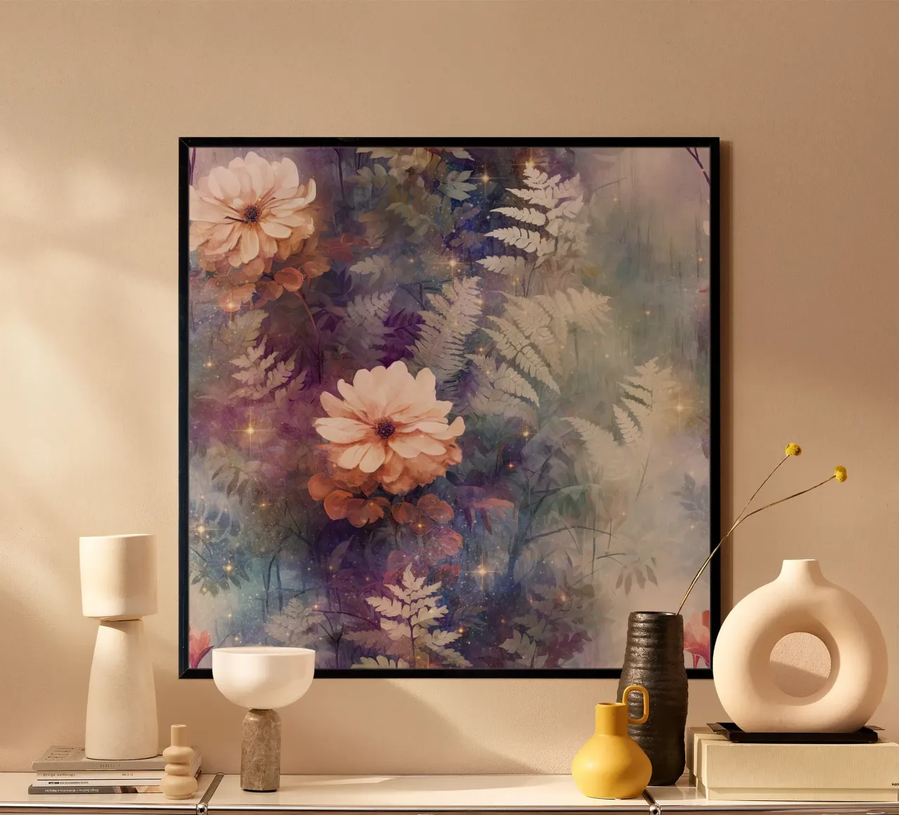 Immagine foresta fantastica 16 poster con telaio in alluminio da Yaso Design Boho & Botanic