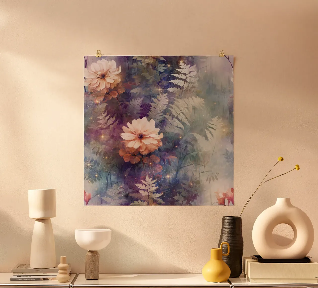 Immagine foresta fantastica 16 poster con telaio in alluminio da Yaso Design Boho & Botanic