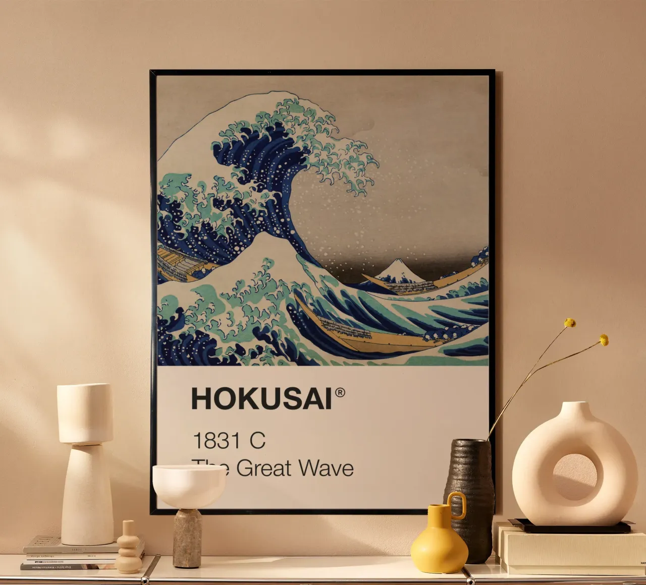 Hokusai Pantone poster van Vintagrafica