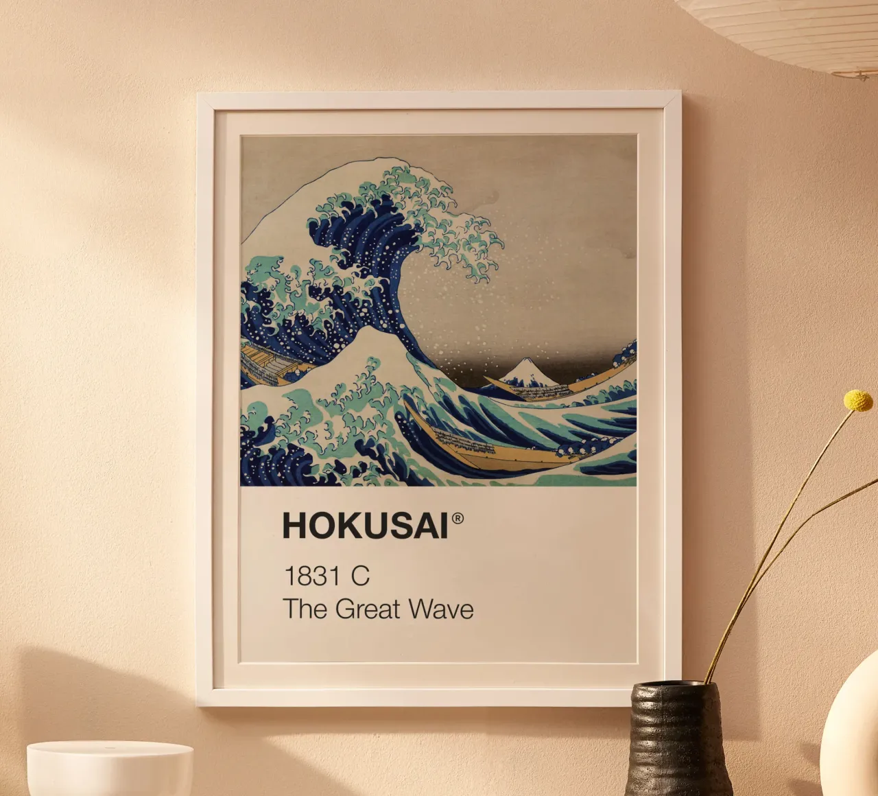 Hokusai Pantone poster van Vintagrafica