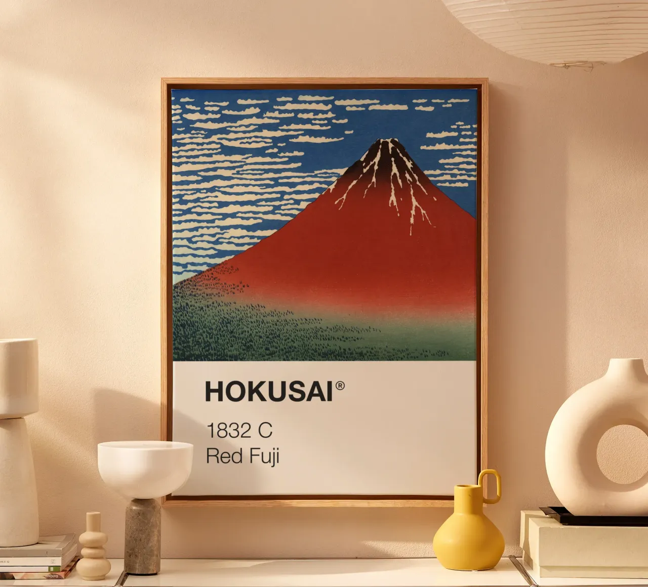 Pantone Hokusai tela con Cornice a cassetta da Vintagrafica
