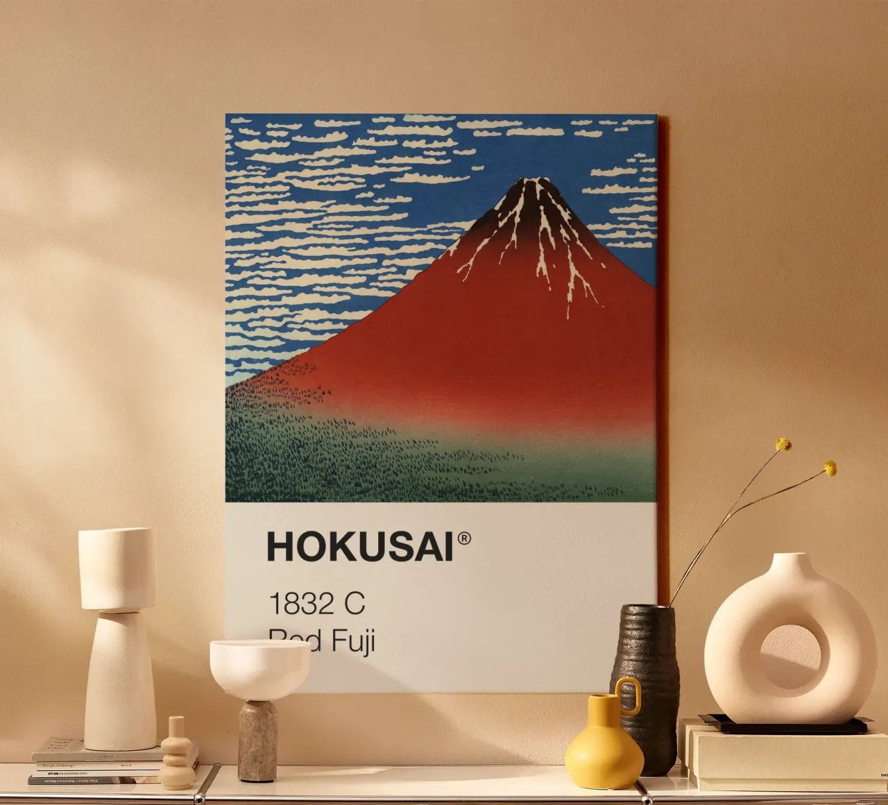 Pantone Hokusai tela con Cornice a cassetta da Vintagrafica