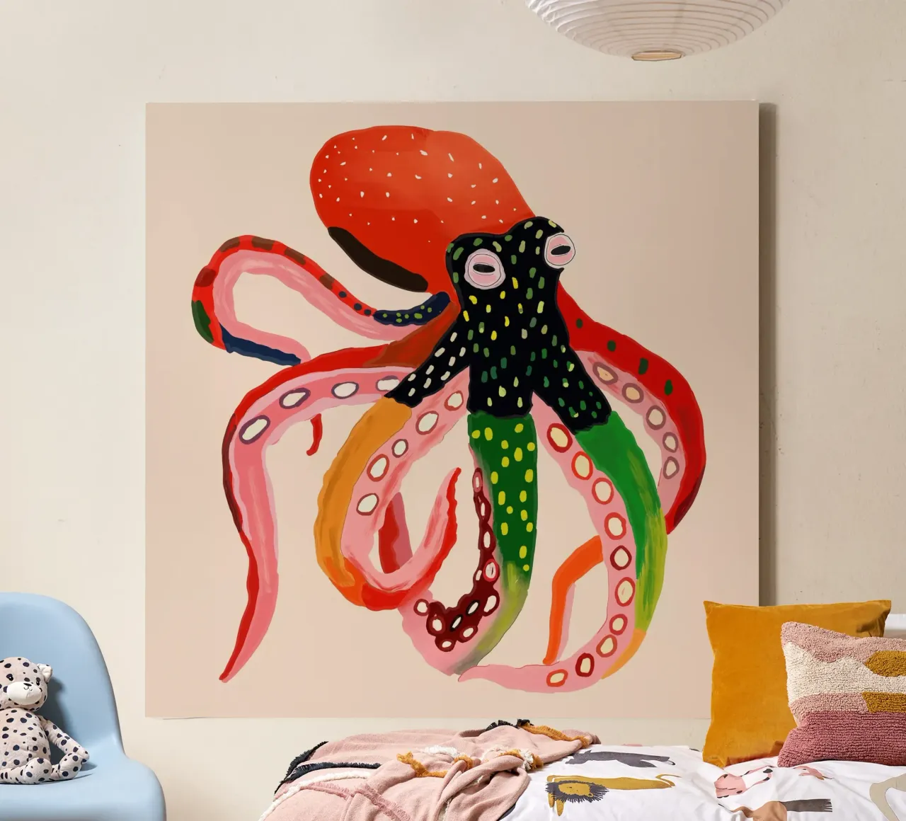 Colourful Octopus II canvas with Floater frame by ArtsySesta