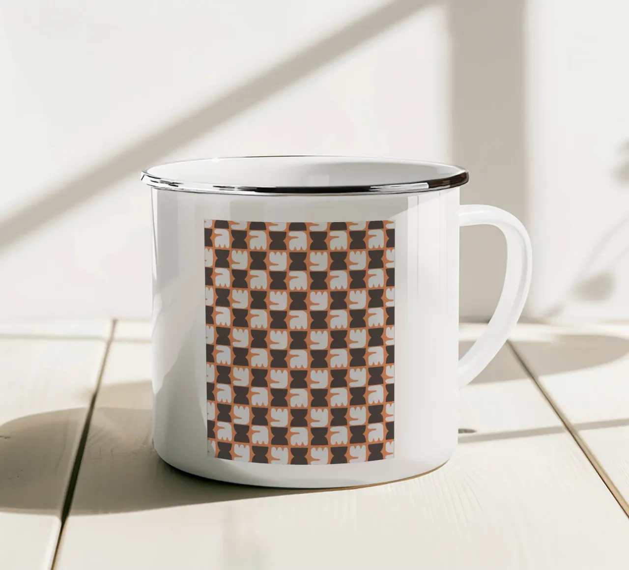 Schema ripetitivo 26 tazza in smalto da Little Dean