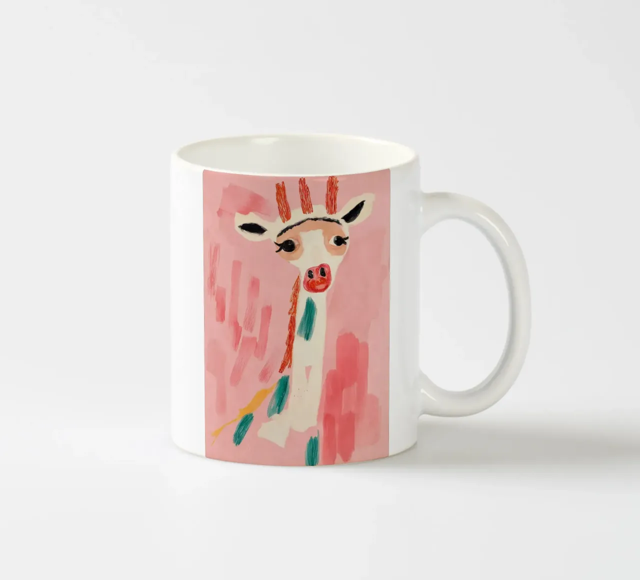 Giraffa in rosa tazza in ceramica da KUNSTstück