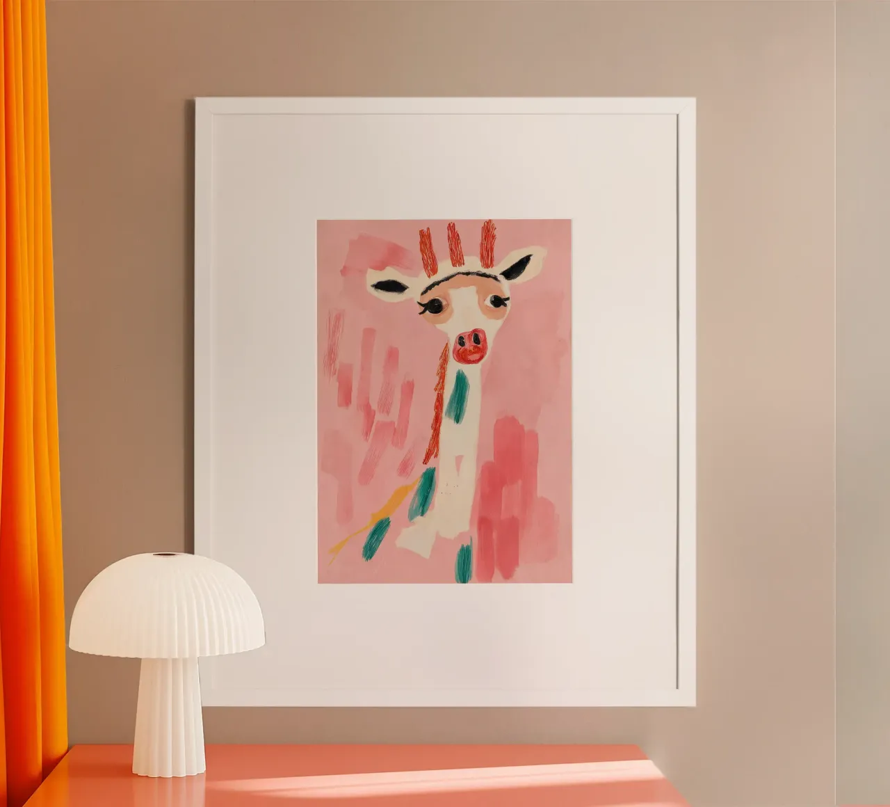 Giraffa in rosa poster da KUNSTstück