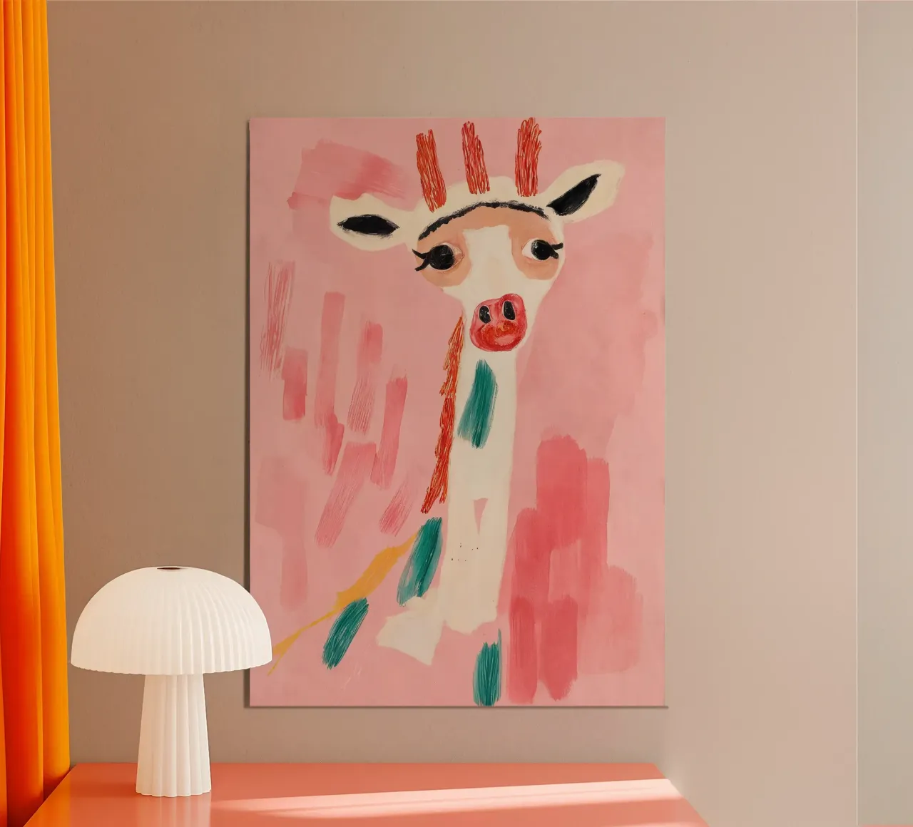 Giraffa in rosa poster da KUNSTstück