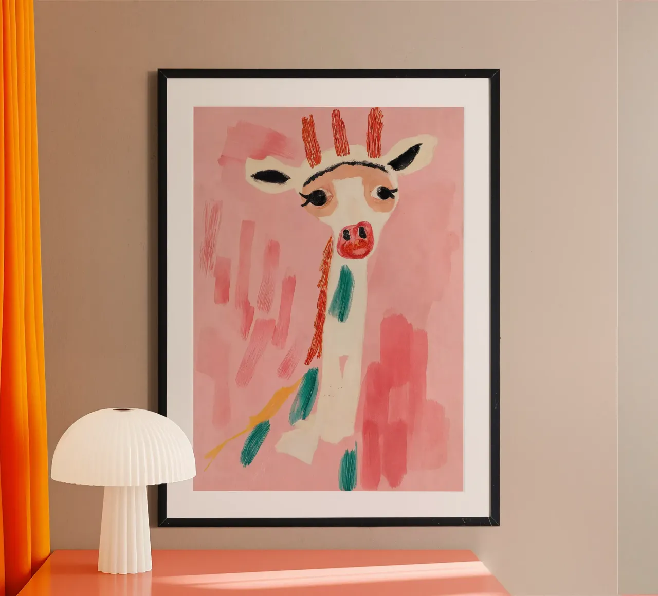 Giraffa in rosa poster da KUNSTstück