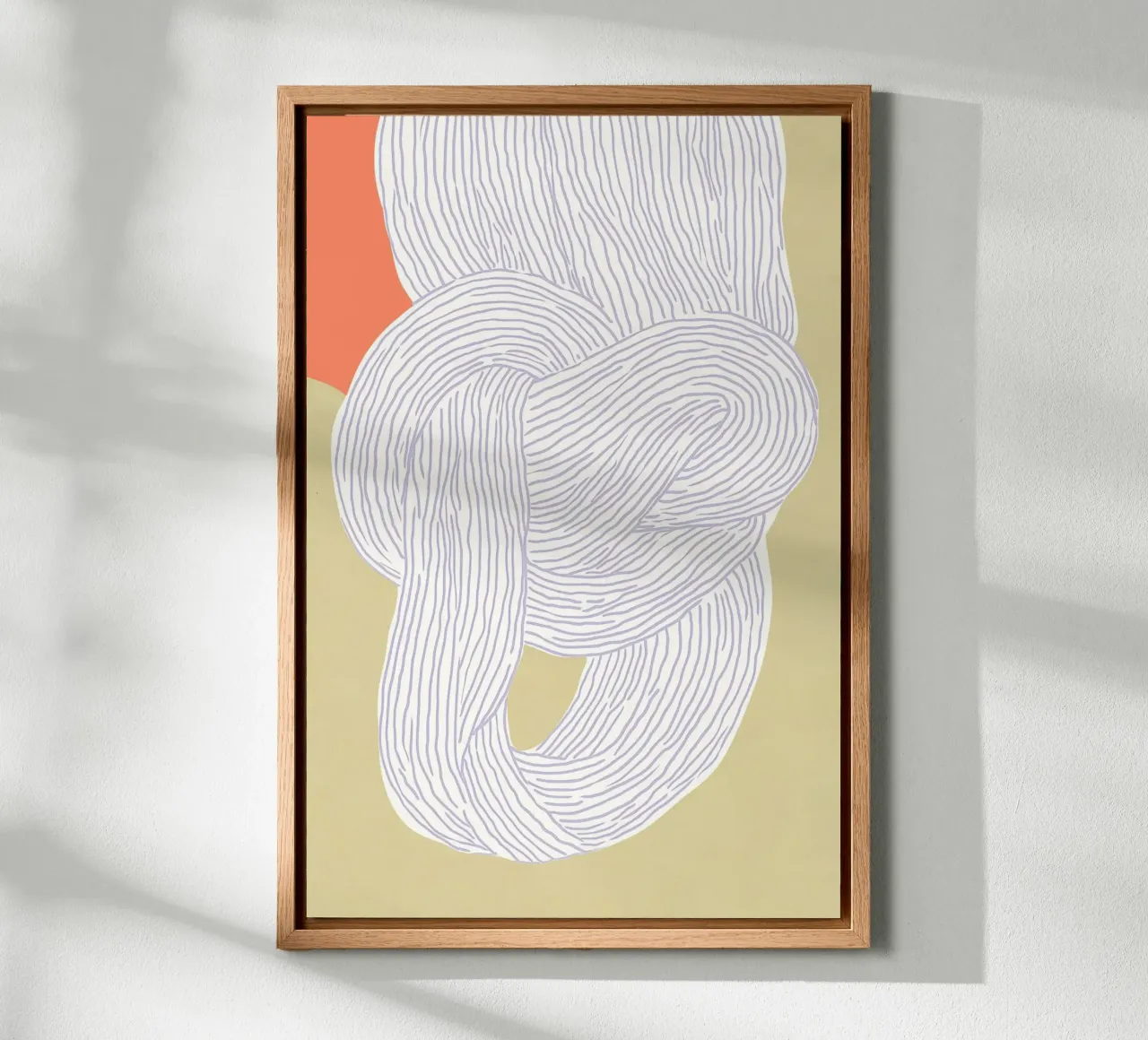 Knot pattern and stripes canvas with Floater frame by Carinaprint