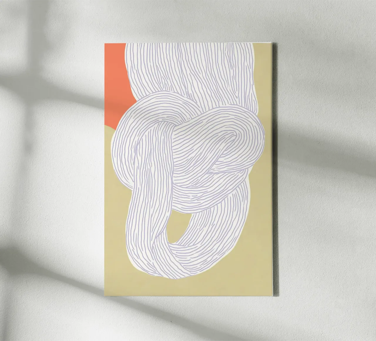 Knot pattern and stripes canvas with Floater frame by Carinaprint