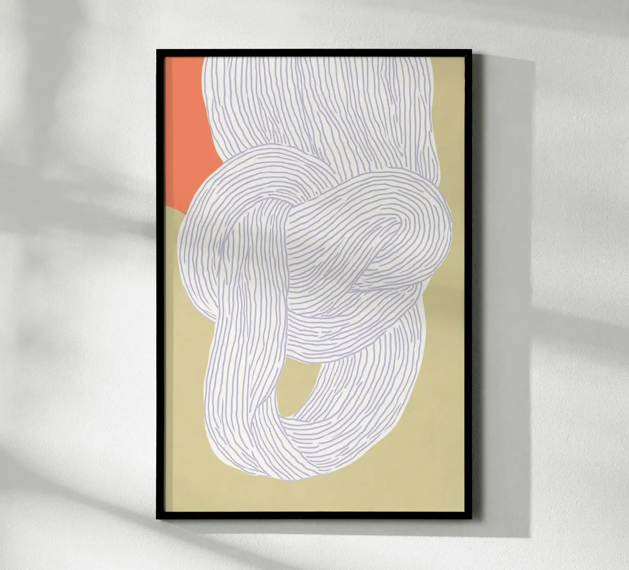 Knot pattern and stripes poster with plastic frame by Carinaprint