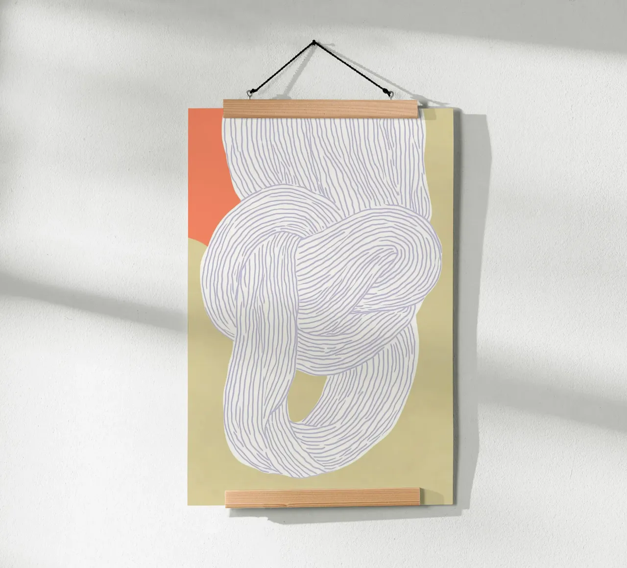 Knot pattern and stripes poster with plastic frame by Carinaprint
