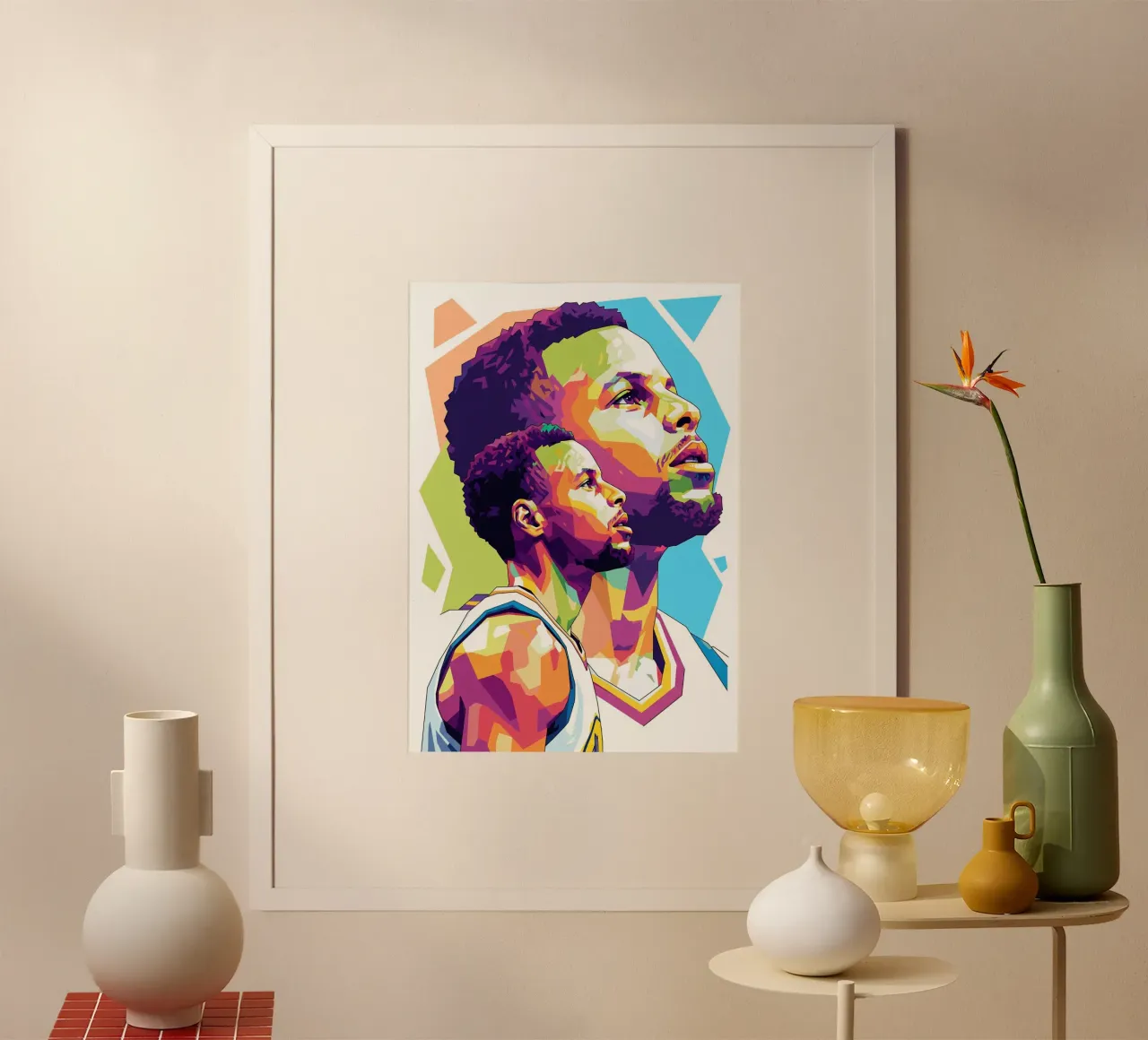 Stephen Curry basket poster con telaio in alluminio da Hantamrata