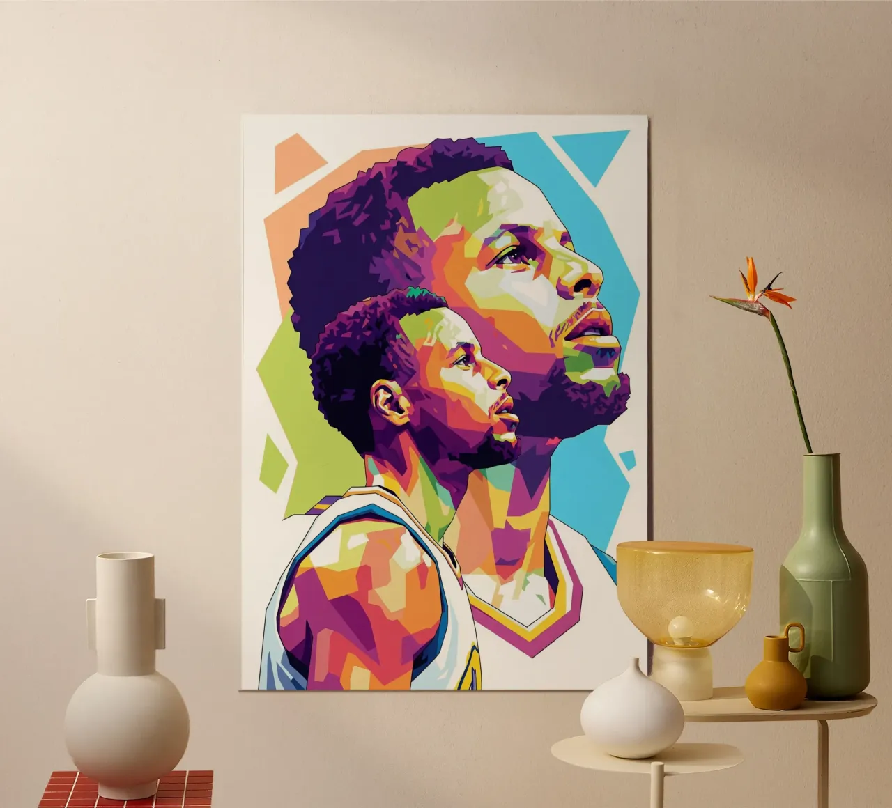 Stephen Curry basket poster con telaio in alluminio da Hantamrata