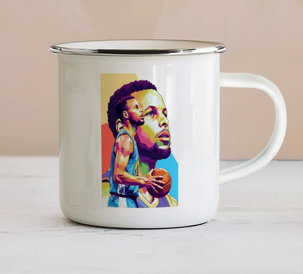 Stephen Curry arte tazza in smalto da Hantamrata