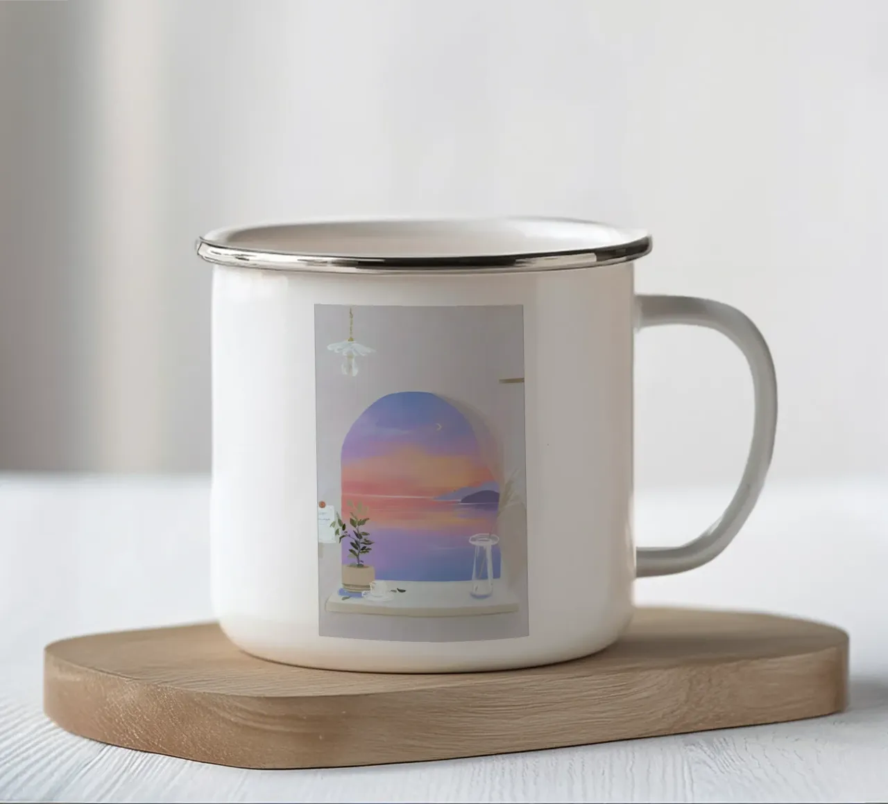 linens interior setting tazza in smalto da Histrol