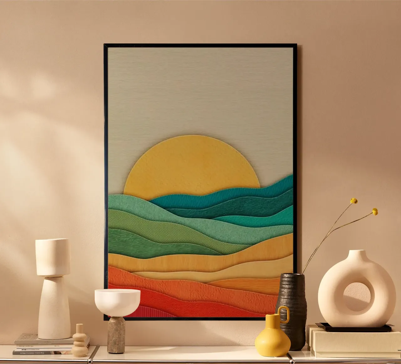 curves texture fabric poster con telaio in legno da Histrol