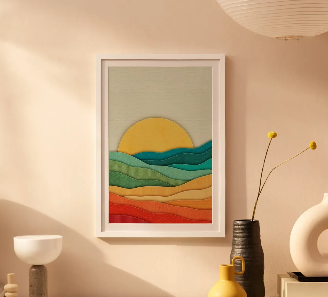 curves texture fabric poster con telaio in legno da Histrol