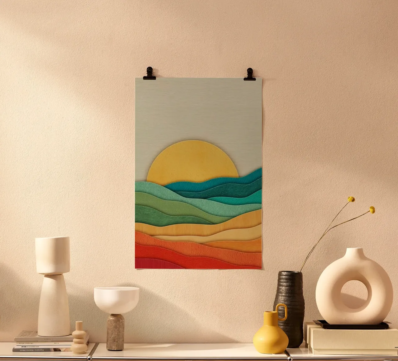curves texture fabric poster con telaio in legno da Histrol