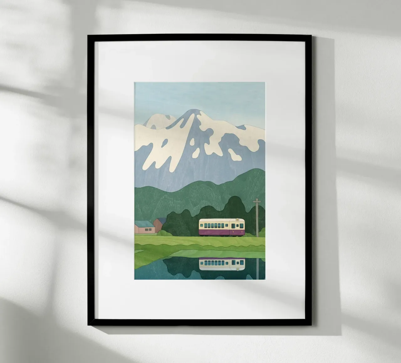 grass telegraph pole poster con telaio in alluminio da Histrol