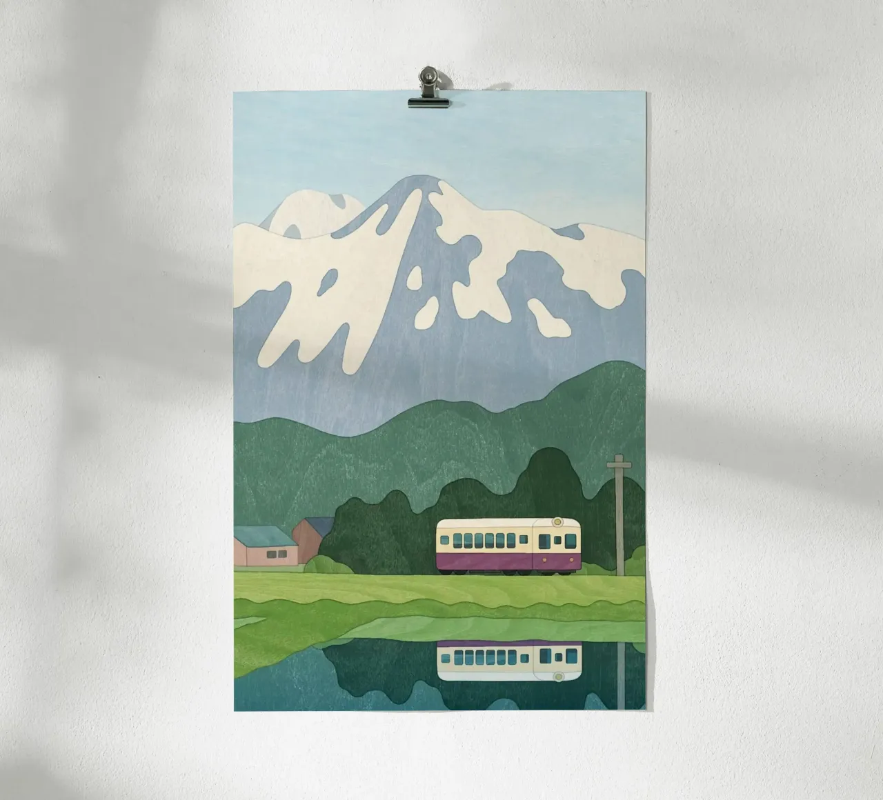 grass telegraph pole poster con telaio in alluminio da Histrol