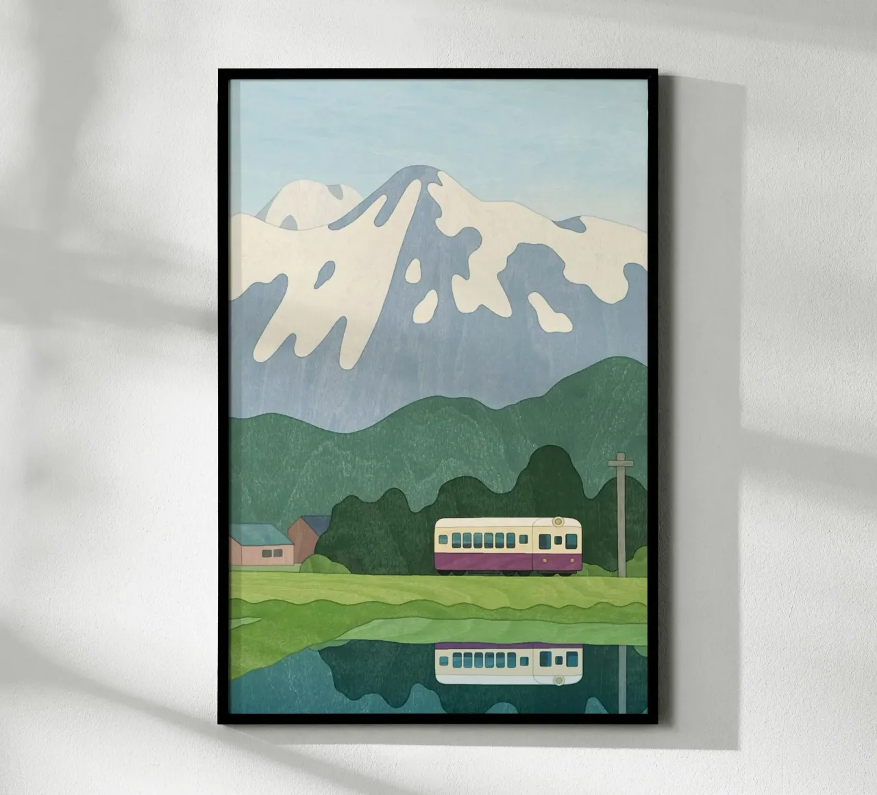 grass telegraph pole poster con telaio in alluminio da Histrol