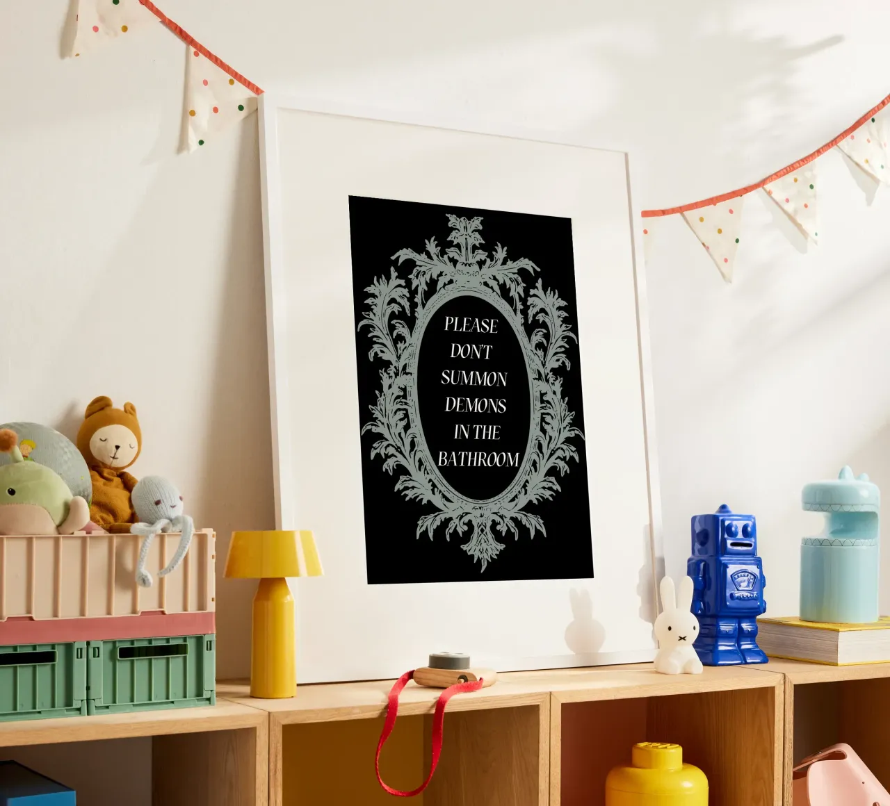 Don't Summon Demons Bathroom Sign poster da ramosashop
