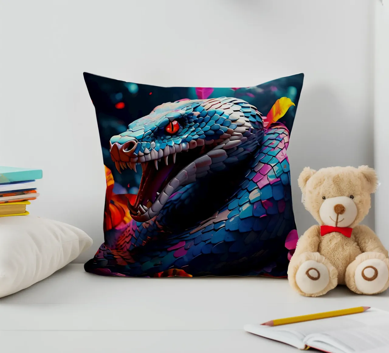 Serpente_Stile_J_2 cuscino da Tierisch bunt by LK