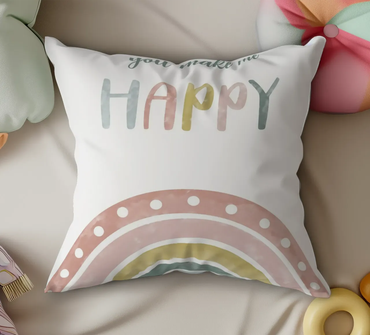 you make me  happy cuscino da vintageshop