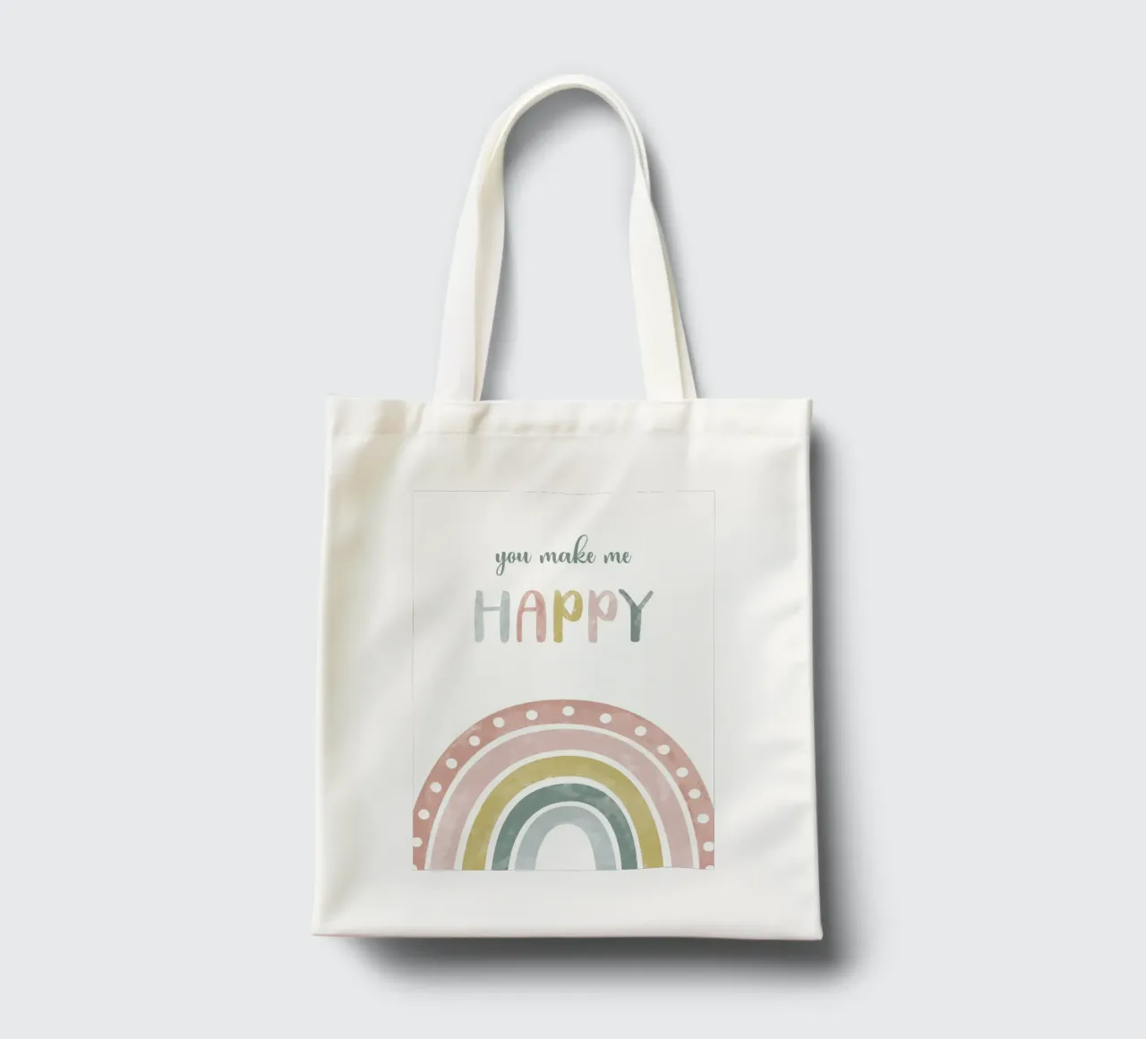 you make me  happy borsa in juta da vintageshop