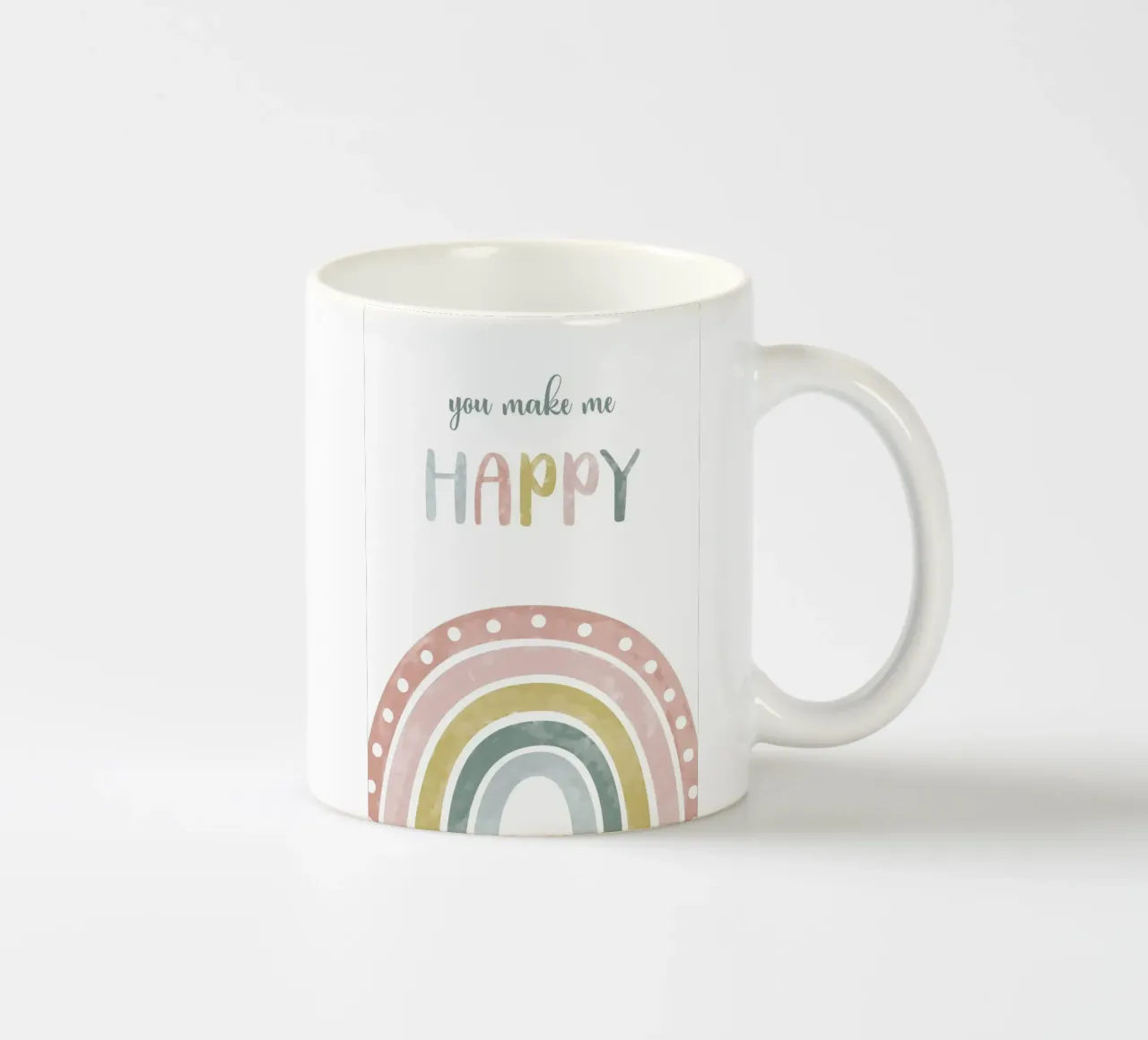 you make me  happy tazza in ceramica da vintageshop