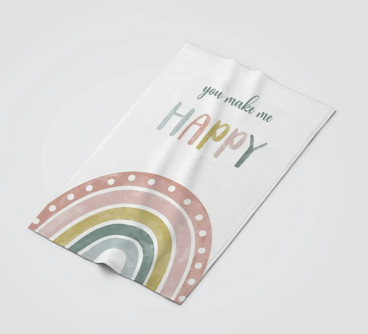 you make me  happy coperta in pile da vintageshop