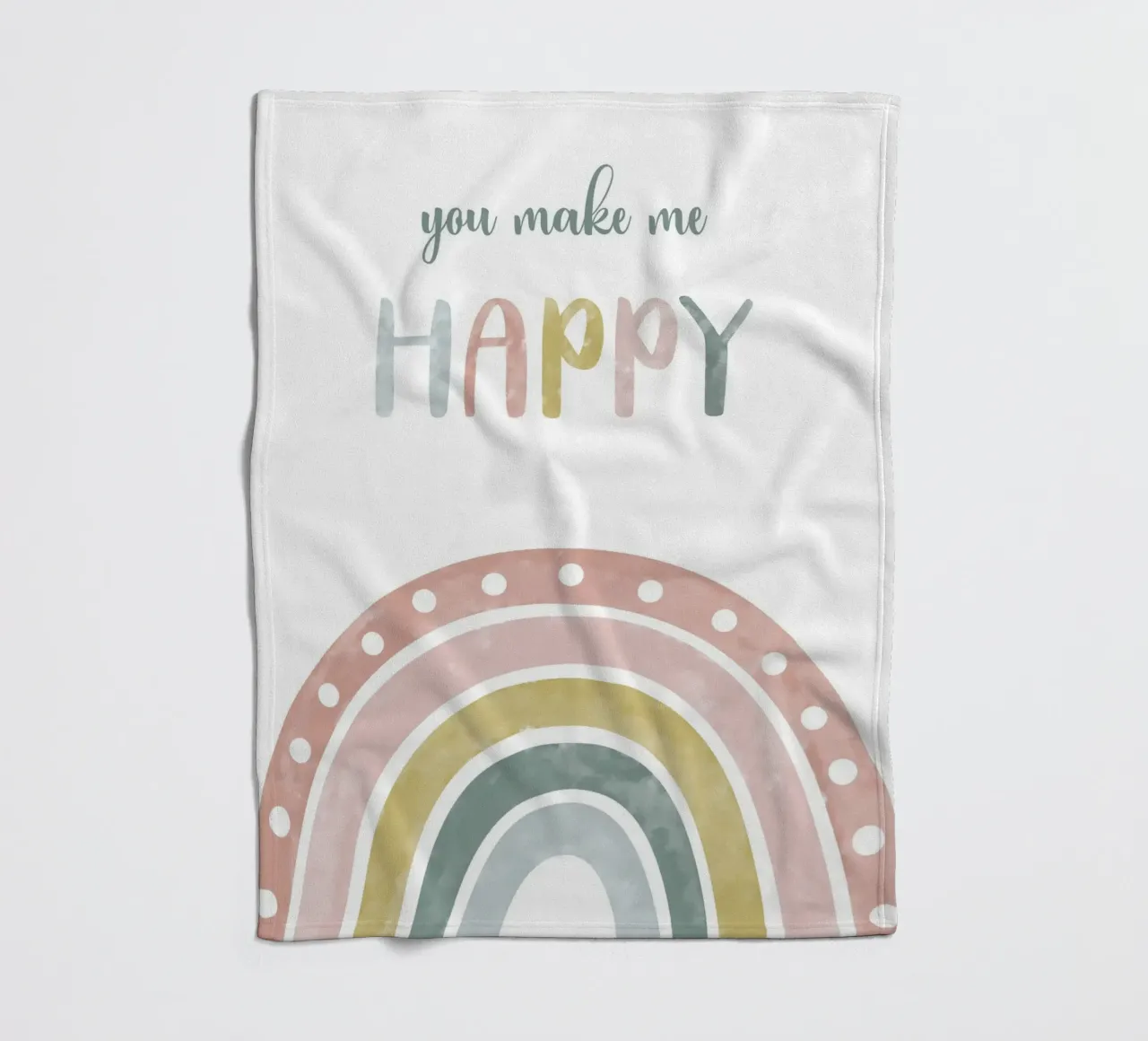 you make me  happy coperta in pile da vintageshop
