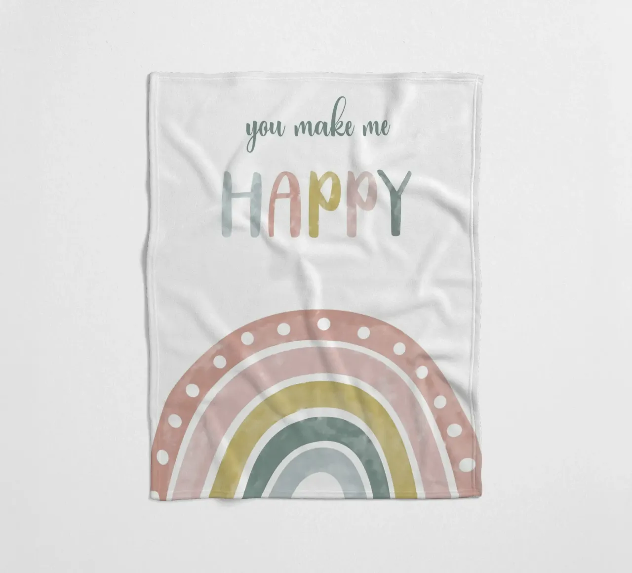you make me  happy coperta in pile da vintageshop